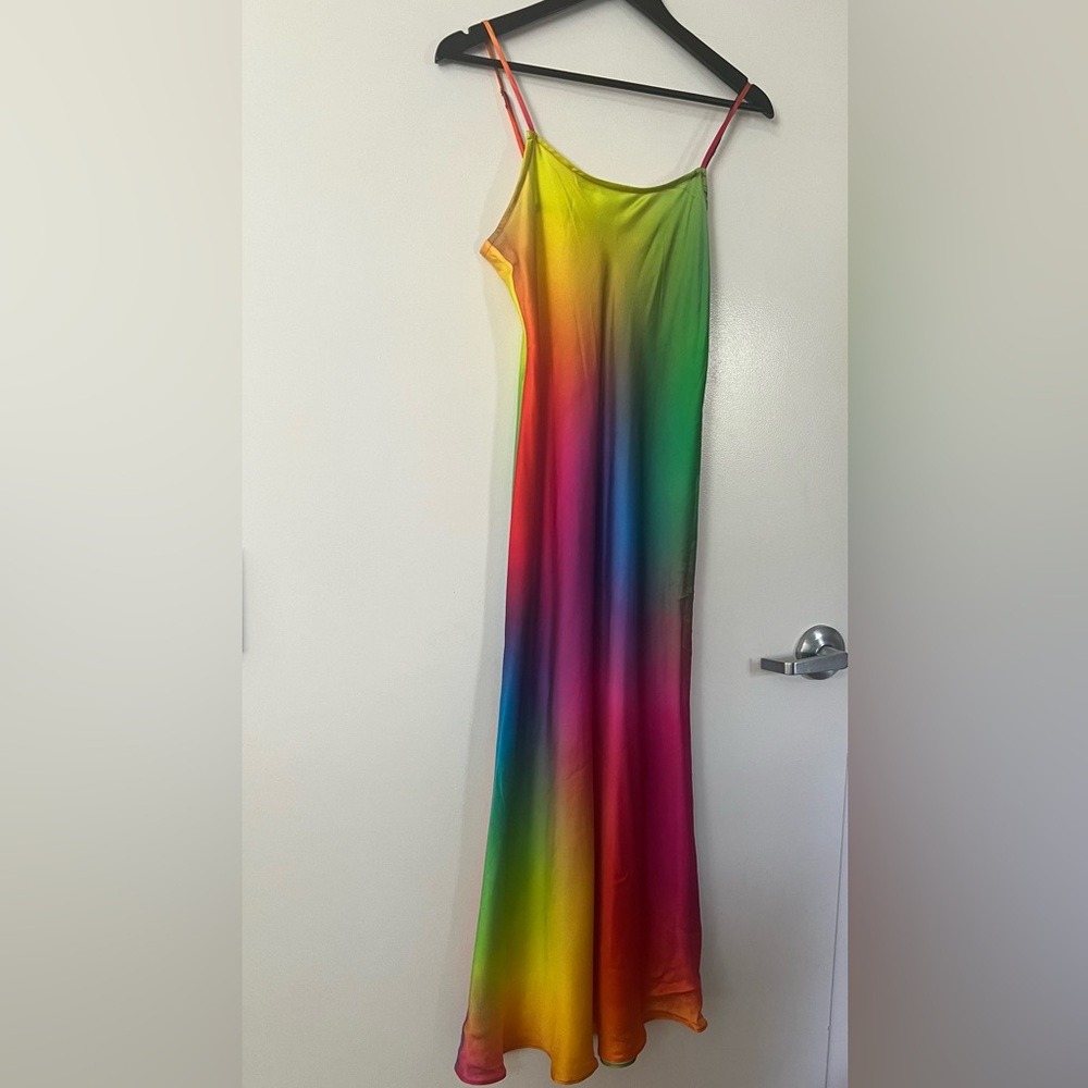 Bruce Glen stretchsilk rainbow dress